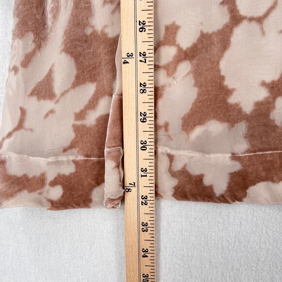 JADE JOHNNY WAS Velvet Burnout Tunic Dress Top Womens Small Tan Rose Sheer - Picture 12 of 12